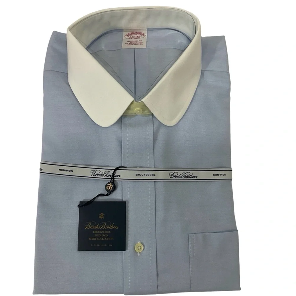 Vintage Brooks Brothers Men’s Blue Dress Shirt Size 17.5 34 New with Tags - Picture 6 of 6